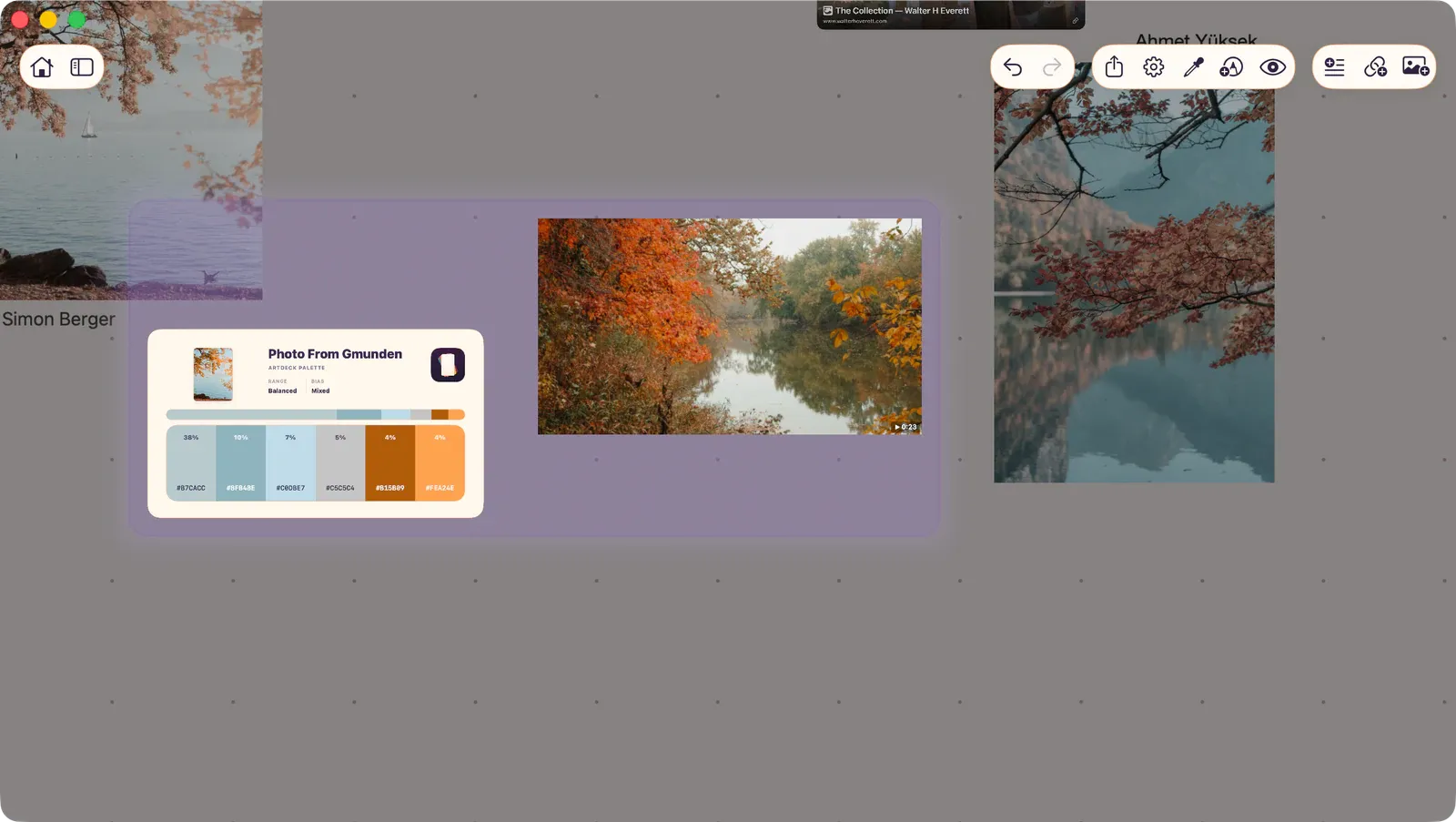 Board zoomed into a group's contents in drill-in mode, with individual items selectable and the group boundary visible.
